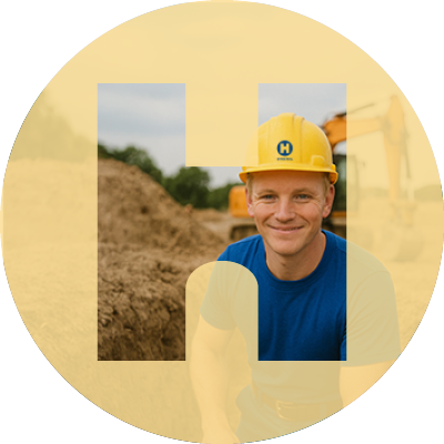 Tiefbaufacharbeiter Logo gelb