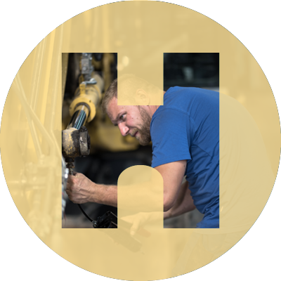 Werkstattmitarbeiter Logo gelb