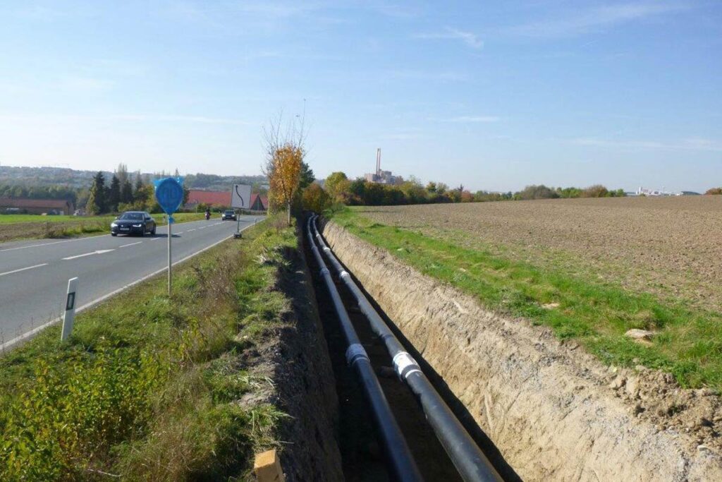 Fernwärmeleitung Müllheizkraftwerk Würzburg bis Gut Wöllried Rottendorf