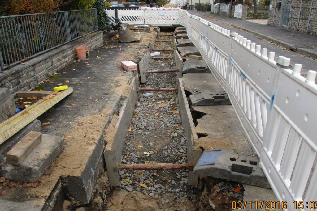 Gas- und Wasserleitung und Hausanschlüsse Schanzstraße Würzburg